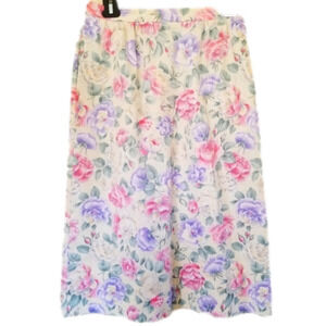 VINTAGE Margaret Smith Floral Midi A-line Skirt Size Vint 10